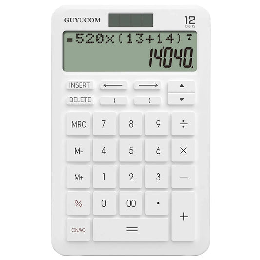 Desk Calculator with Upgraded History Recording and Track Back Funtion Percentage 2-Lined Large Clearly LCD Display 12-Digit HOMESTEC Stationery Store