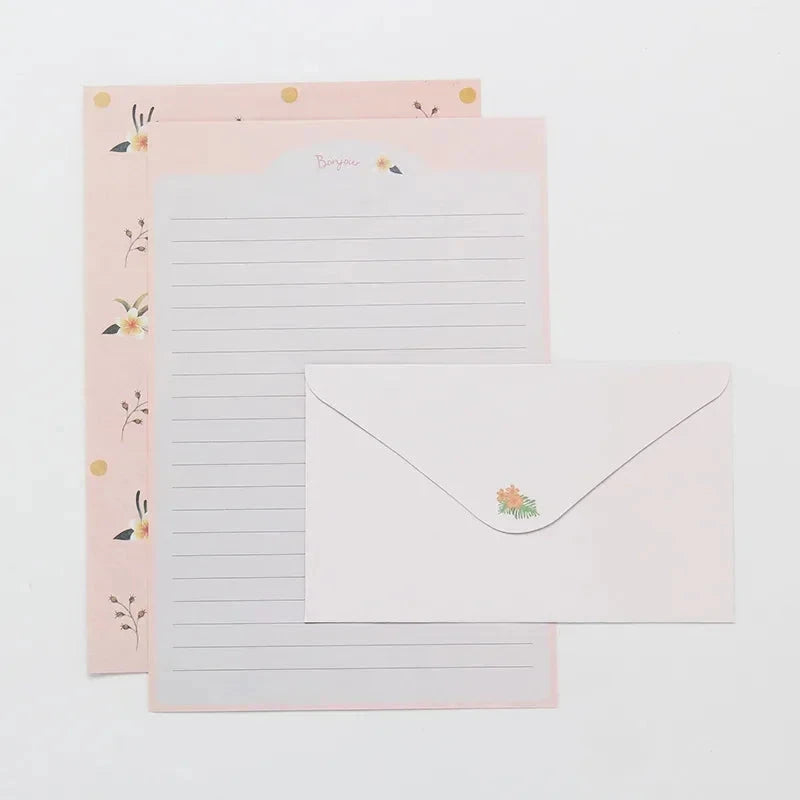 9pcs Cute Envelopes Set Kawaii Letter Pads DIY Postcard Wedding Invitation Card Paper Cover Korean Stationery Office Supplies Sun4rising Stationery Store
