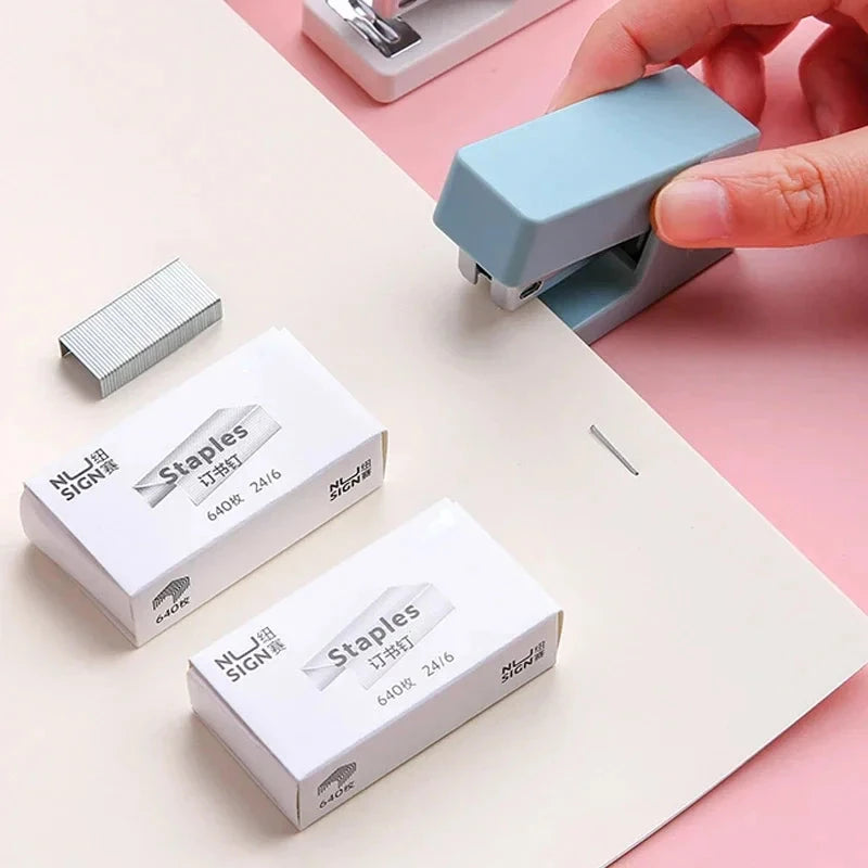 Mini Stapler Set Portable Color Paper Binding Machine Use 24/6 26/6 Staples Fashion Stationery Office Supplies Shop1104007265 Store
