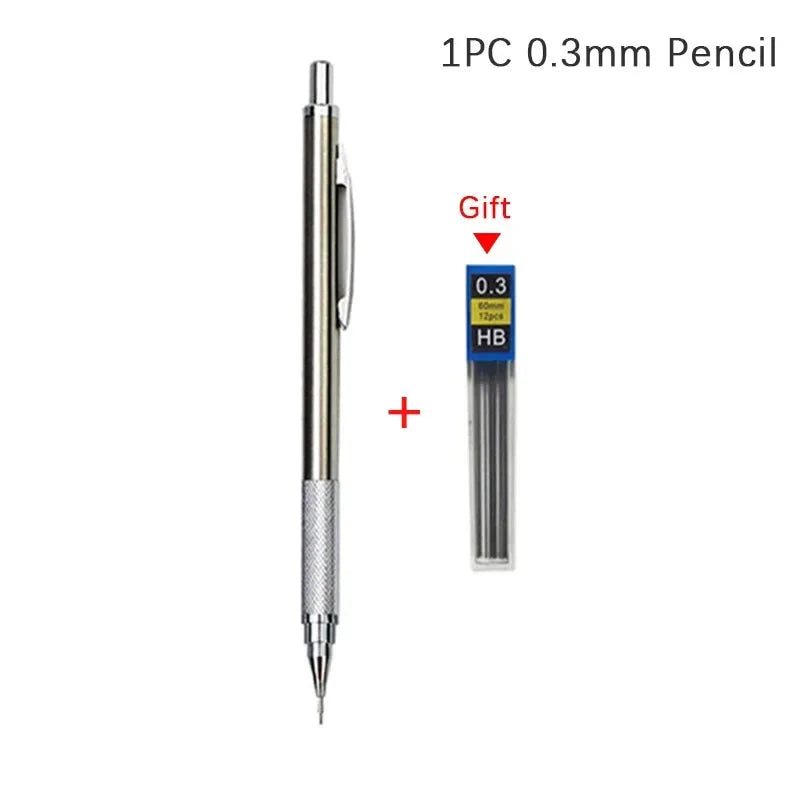 0.3 0.5 0.7 0.9 1.3 2.0mm Mechanical Pencil Set Full Metal Art Drawing Painting Automatic Pencil with Leads Office School Supply MROOFUL Official Store