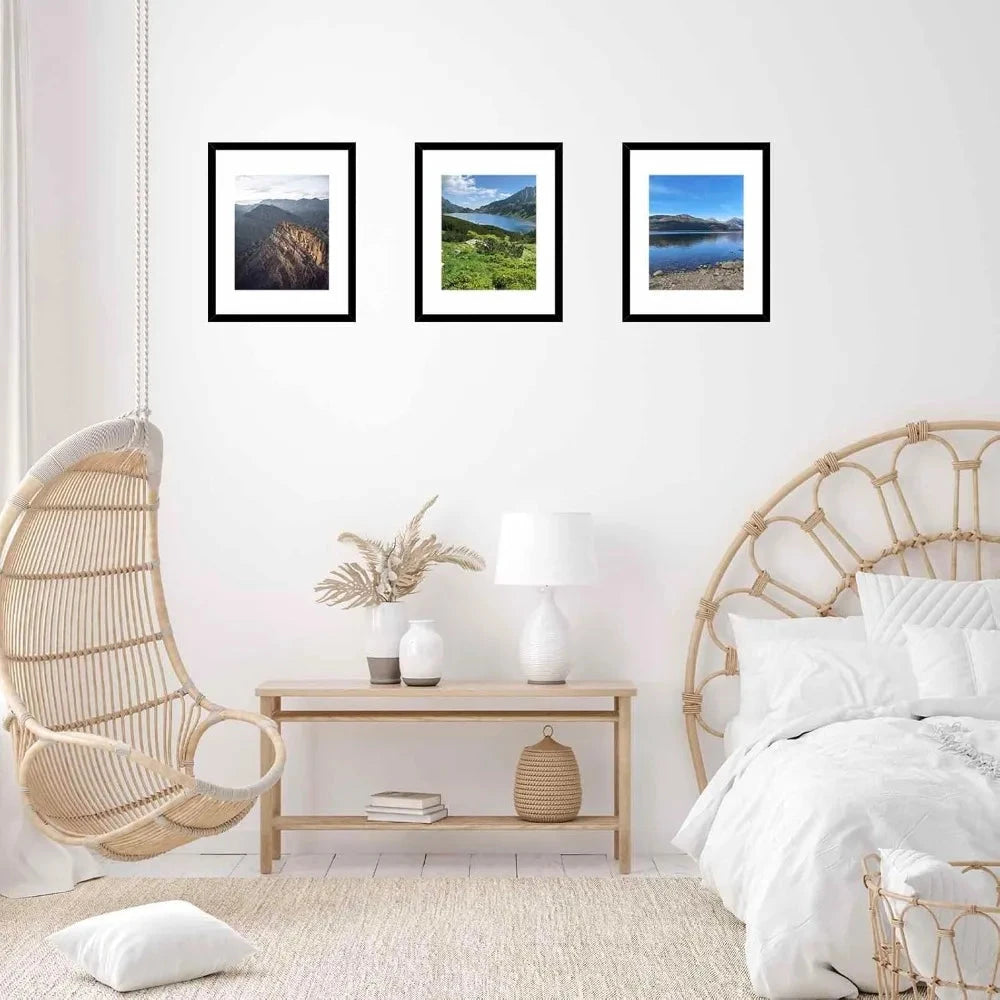 11x14 Picture Frame with 8x10 Mat, Display Photo 8x10 with Mat or 11 x 14 Without Mat, Wall Hanging Large Frame with Shatter Yoaking Great Store