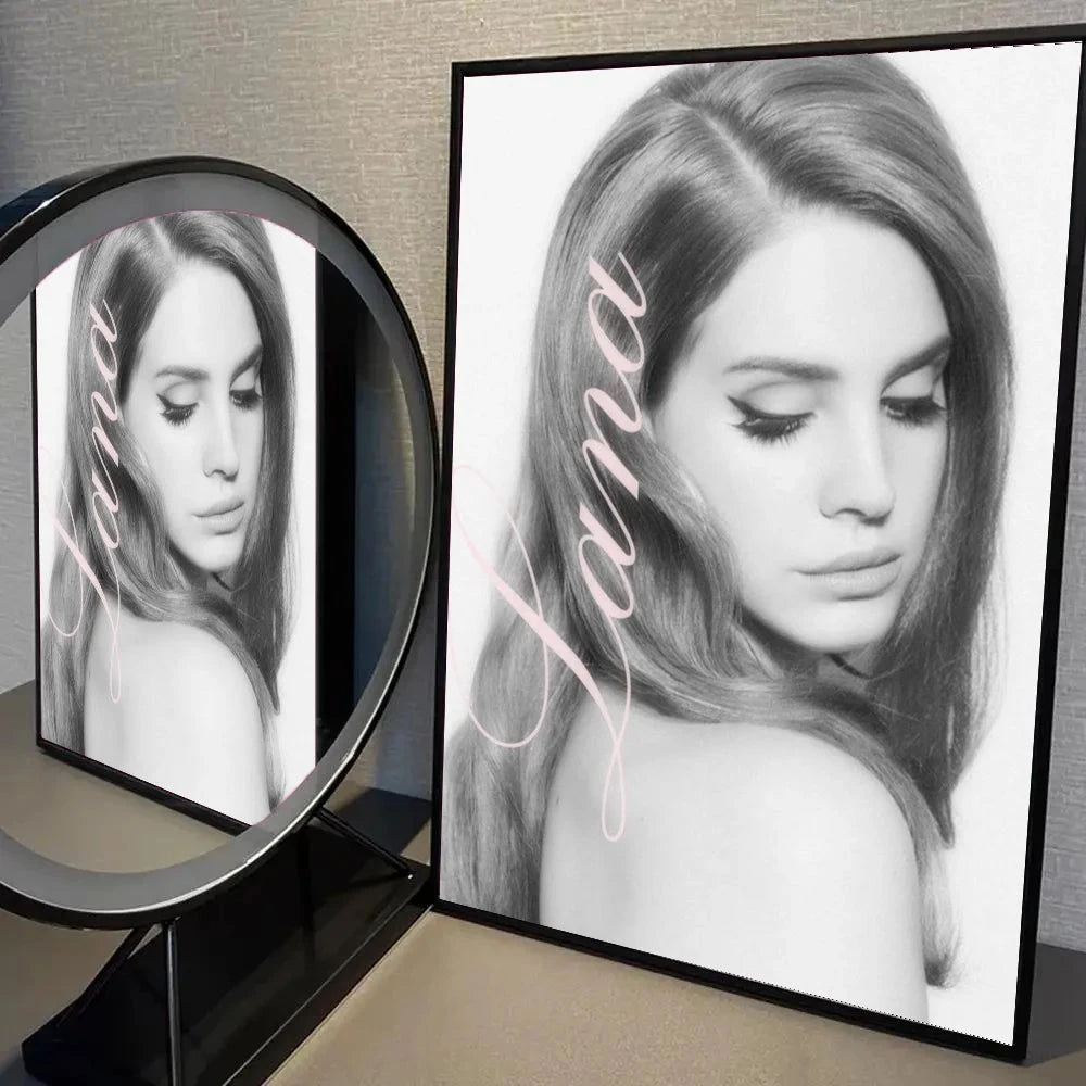 1pc Black And Pink Lana Del Rey Poster Self-adhesive Art Waterproof Paper Sticker Coffee House Bar Room Wall Decor Shop1104339945 Store