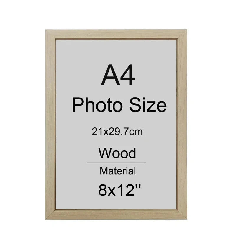 1/2/3/6PCS 8x12inch Wood Photo Frame A4 Black White Brown Certificates Frame family Picture Frame Home Decor Poster Frame Verynice0911 Store