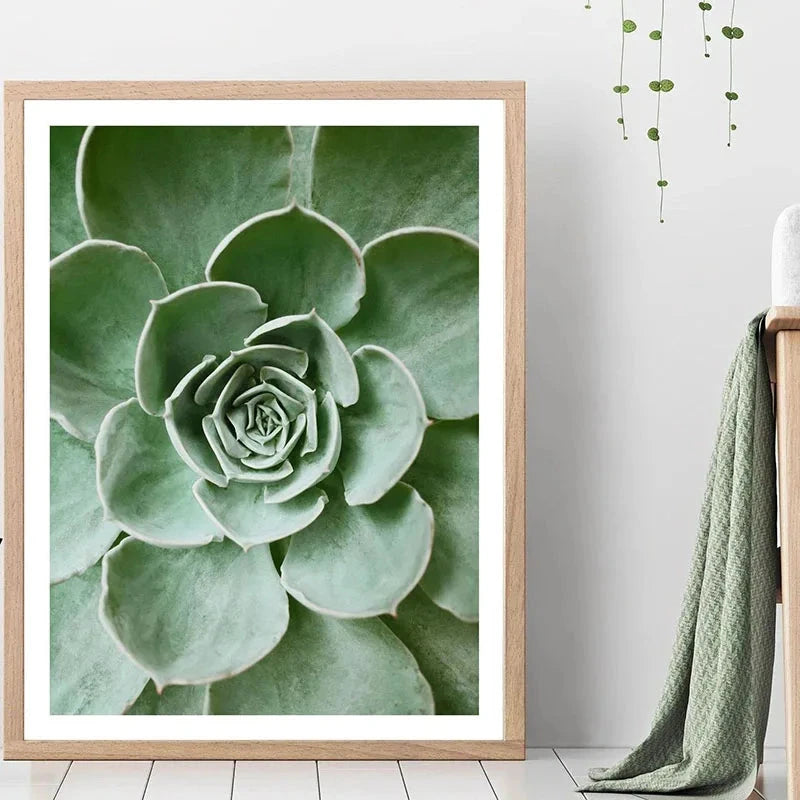 1pc Green Botanical Leaves Interior Art Print Houseplants Nature Indoors Canvas Wall Home Decor Calming Poster Foliage and Plant YOUR COZY HOME Store