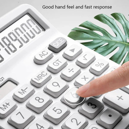 Simple Business Calculator 12-digit Display Large Screen Dual Power Supply Calculator Student Accounting Desktop Calculator Luling Digital Store