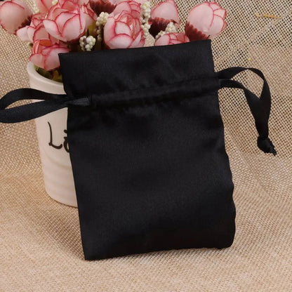 10/25/50pcs/lot Silk Jewelry Gift Bag Satin Drawstring Pouch For Wedding Party Candy Bag Luxury Jewelry Packing Organzabag Store Store