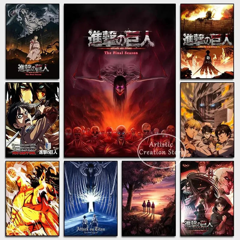 Attack on Titan  Canvas Art Poster  Anime Wall Decor for Bedroom Game Room Shop1104113394 Store