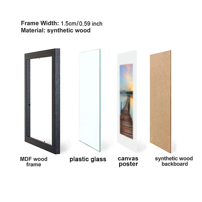 14pcs 4x6 Inch Picture Frames, Wooden Photo Frames without Mat ,Tabletop or Wall Display for Prints, Paintings, Poster penny art Store