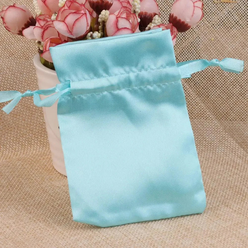 10/25/50pcs/lot Silk Jewelry Gift Bag Satin Drawstring Pouch For Wedding Party Candy Bag Luxury Jewelry Packing Organzabag Store Store