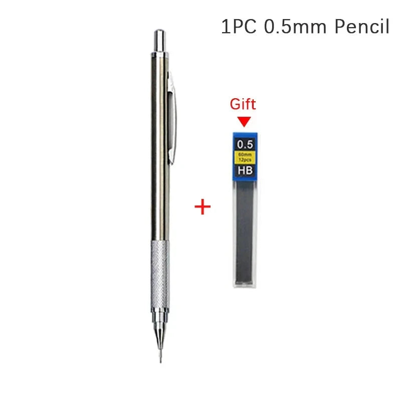 0.3 0.5 0.7 0.9 1.3 2.0mm Mechanical Pencil Set Full Metal Art Drawing Painting Automatic Pencil with Leads Office School Supply MROOFUL Official Store