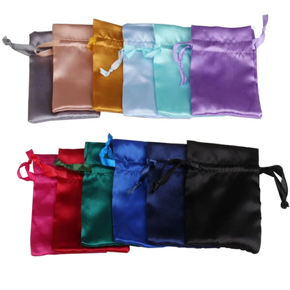 10/25/50pcs/lot Silk Jewelry Gift Bag Satin Drawstring Pouch For Wedding Party Candy Bag Luxury Jewelry Packing Organzabag Store Store