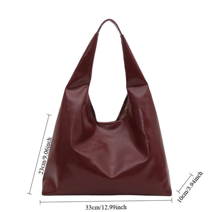 Large Capacity PU Leather Hobo Retro Red Bags Autumn Winter Shoulder Bag for Women 2025 New Trend Y2K Handbags and Purses Tote Women Treasure Bags Store