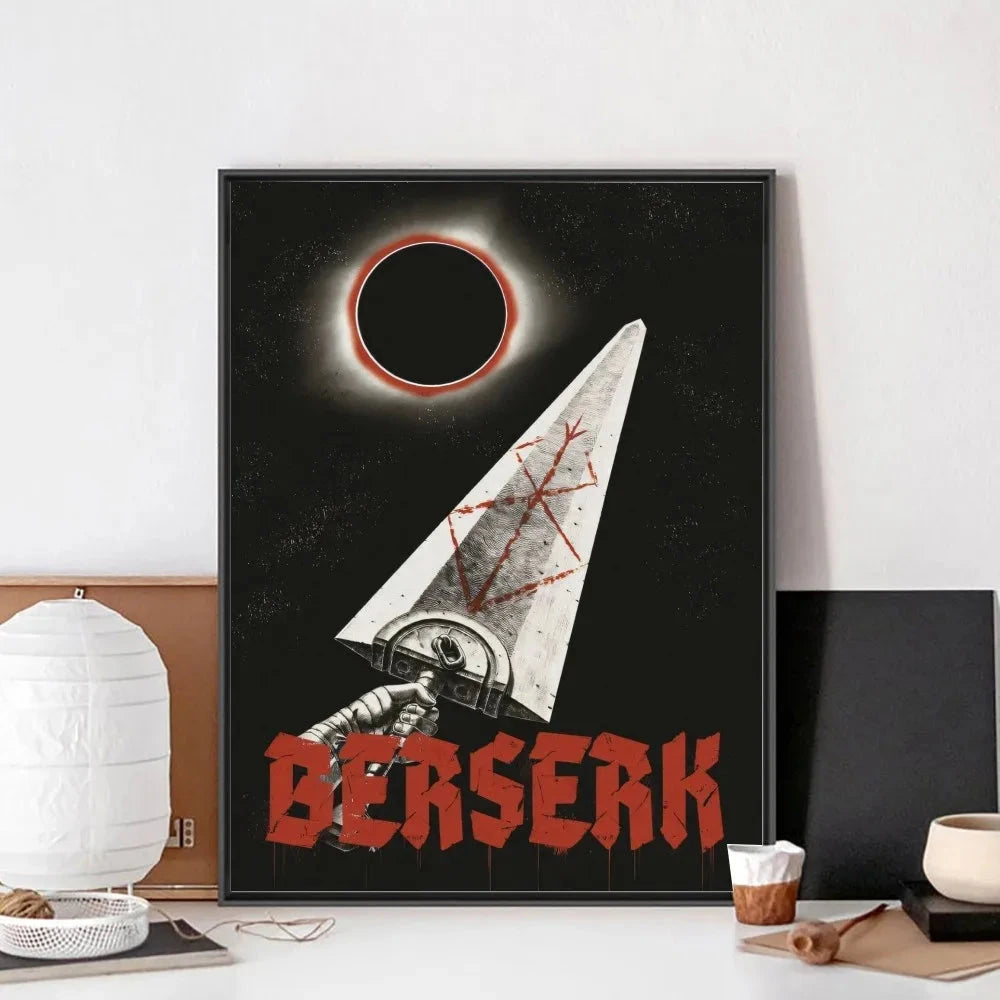 B-Berserk Japanese Anime Poster No Framed Poster Kraft Club Bar Paper Vintage Poster Wall Art Painting Bedroom Study Stickers LK034 Store