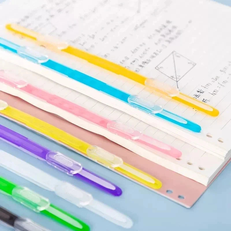 5/10pcs Binding Clips Strip Kawaii 2 Hole Loose Leaf Clips A4 Paper Fasteners DIY Scrapbook File Folder Notebook Accessories Hotluck Stationery Store