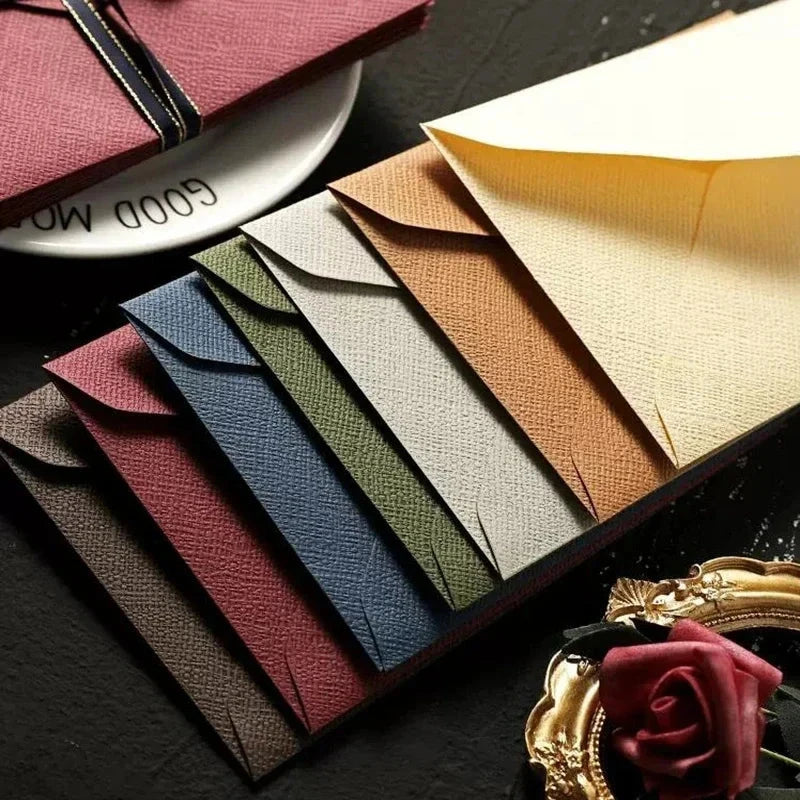 5/10pcs Vintage Linen Envelopes DIY Postcard Wedding Invitation Card Cover Gift Wrap Envelopes Korean Stationery Office Supplies Hotluck Stationery Store