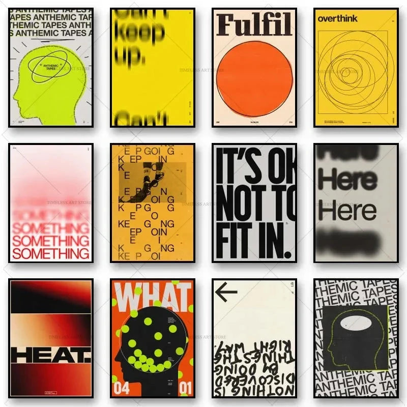 Modern Quotes Posters Retro Inspirational Words Canvas Print Calligraphy Wall Art Canvas Painting for Living Room Home Decor Timeless Art Store