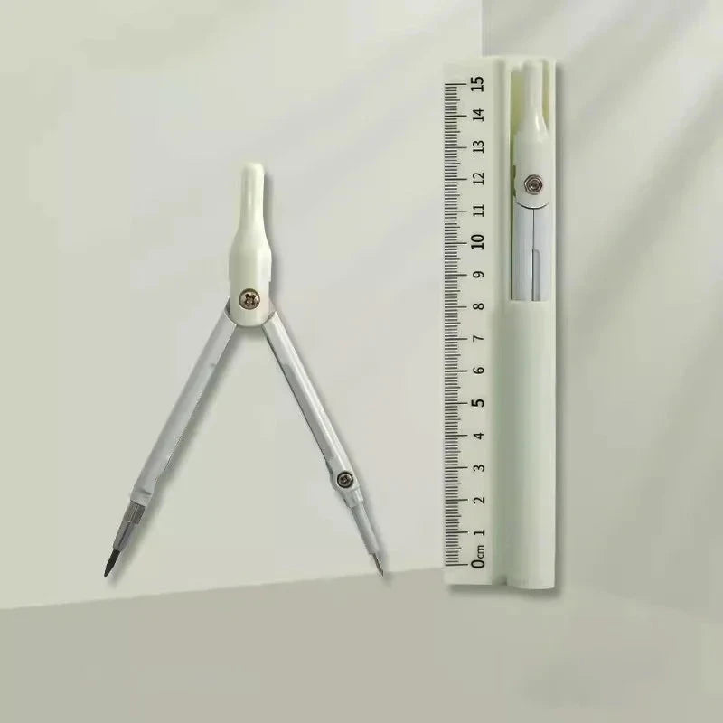 3 in 1 Compass Ruler with Pencil Multifunctional Drawing Compass Math Geometry Tools Korean Stationery Kawaii Drafting Supplies Sun4rising Stationery Store