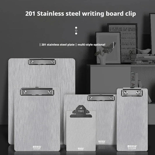 Clip Board Stainless Steel Writing Pad Folder Paper Office Supplies Organizer Clipboard Storage Box Document Pad Paper Holder Shop1103467202 Store