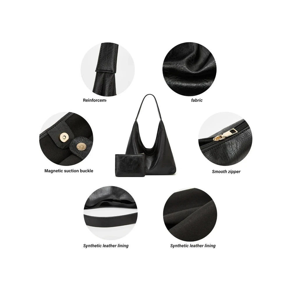 [Bag Sets] New Tote bag 100 hand bill of lading shoulder women's bag retro simple large bag Tote bag rilibegan Official Store