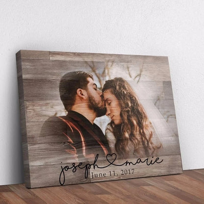 Personalized Wood Photo Frame Custom Photo Printed on Wood Slice Art Engrave Text Logo Home Decor Mothers Day Anniversary Gift Custom Home Decor Hub Store