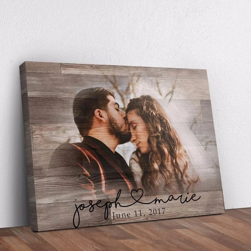 Personalized Wood Photo Frame Custom Photo Printed on Wood Slice Art Engrave Text Logo Home Decor Mothers Day Anniversary Gift Custom Home Decor Hub Store