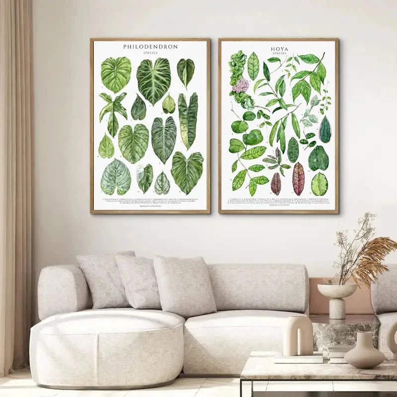 1pc Green Botanical Leaves Interior Art Print Houseplants Nature Indoors Canvas Wall Home Decor Calming Poster Foliage and Plant YOUR COZY HOME Store