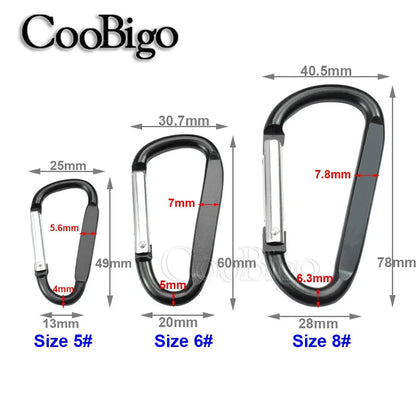 Aluminum Carabiner Key Holder Snap Hook Clip Keychain Keyring Keyfob D Ring Buckle Bottle Hanger Men Outdoor Sport Accessory 2pc CooBigo-Jewelry Store