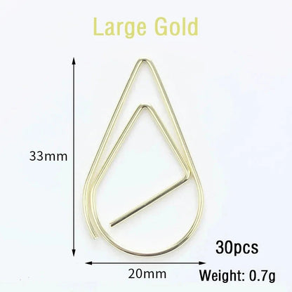 30/50pcs Paper Clip Mini Heart Gold Rose Gold Color Clip Bookmark Binder Office Accessories Paper Binder Clips Patchwork Clip Xianxin Stationery Store