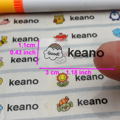 120pcs Name Tag Custom Waterproof Kawaii Stickers Decals Personalized Name Label for Children School Stationery Bottle Sticker Personalize Sticker And Stamp Store