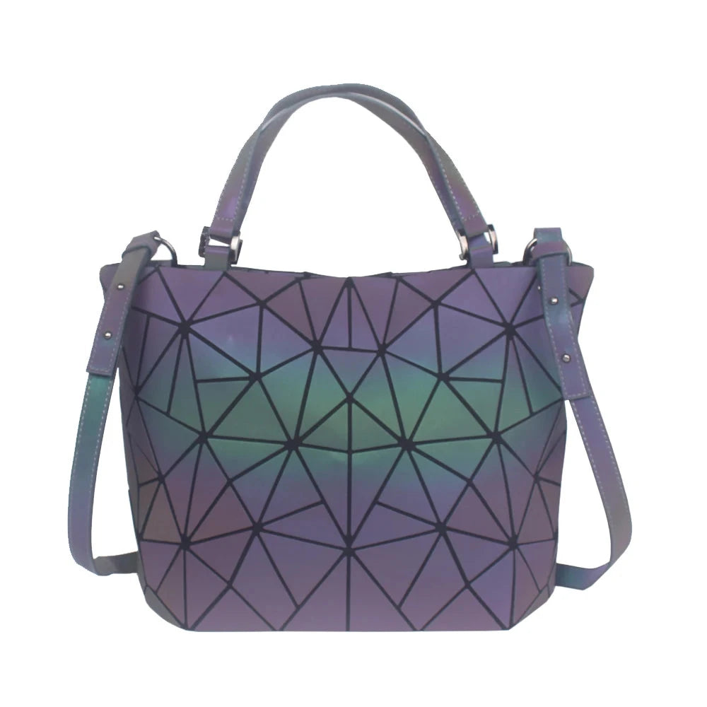 Fashion Ladies Large Capacity Shoulder Bags Geometric Diamond Tote Handbag Luminous Bucket Bag Women Folding Crossbody Bag Shop1105169510 Store