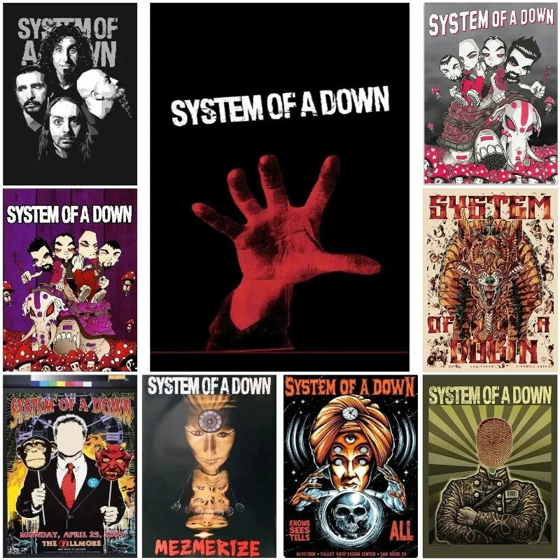 Heavy Metal Band System of A Down Posters Music Album Canvas Painting Wall Art Club Living Room Bedroom Home Office Decor Gift Shop1103333020 Store