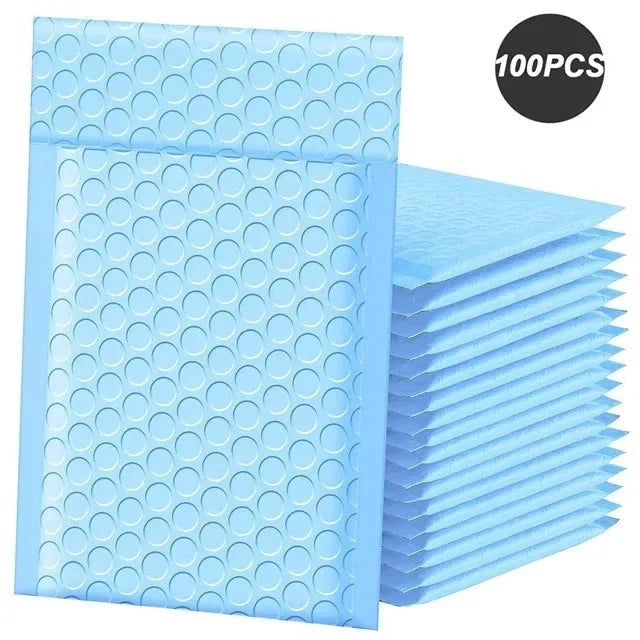 100Pcs Delivery Package Packaging Blue Bubble Envelope Packing Bag Small Business Supplies Envelopes Shipping Packages Mailer JF Office Supplies Store