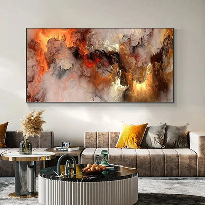 Grey Yellow Cloud Abstract Art Oil Painting Posters And Prints on Canvas Modern Art Independe Wall Picture For Living Room Decor HALFLEMART Posters Prints Painting Store
