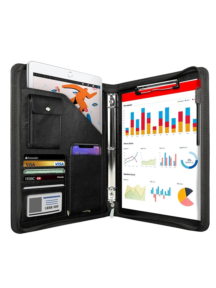 Multifunctional A4 Conference Folder Business Stationery Folder Leather Contract File FoldersTravel Document Folder NEWYES 2024 NeWYeS Official Store