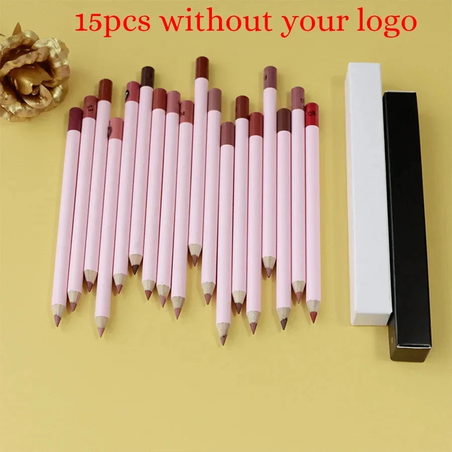 Private Label Pink Lip Liner Pencil Custom Logo Bulk 18-color Cosmetic Multi-functional Waterproof Pigment Lipstick Pen Makeup Onmay Store