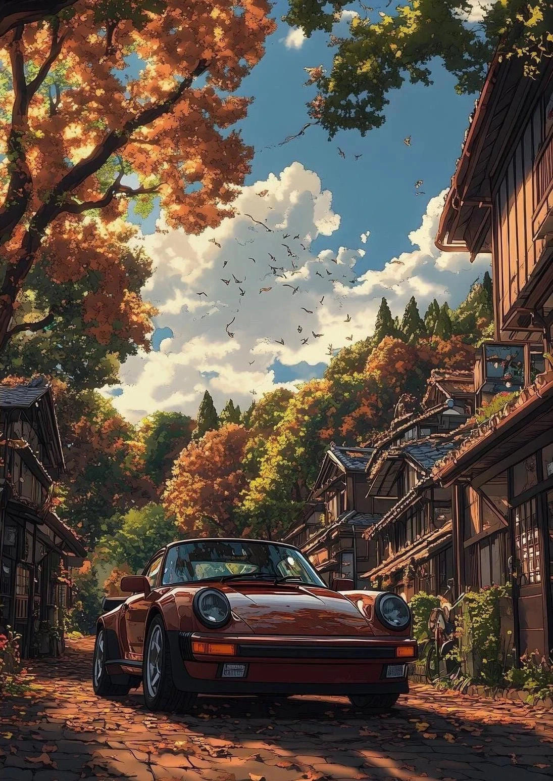 Classic Porsche 911 Alpine Drive Poster Retro Alpine Trip Cartoon Prints Canvas Painting Wall Art Picture Home Living Room Decor Shop1103250243 Store