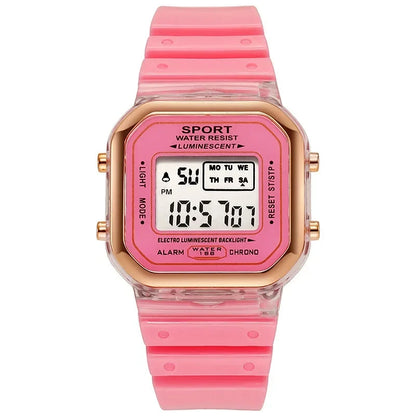 Fashion Brand Student Transparent Electronic Watch Candy Multicolor LED Ladies Sports Waterproof Wirstwatch Clock Gift relógio zkceenier Official Store