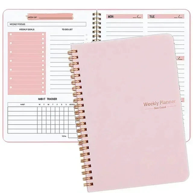 52 Weeks Weekly Planner Notebook A5 Undated Spiral Agenda Daily Student Schedules Journal Stationery Office School Supplies Shop1104007265 Store
