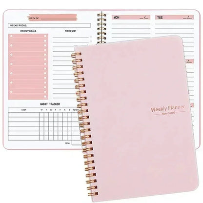 52 Weeks Weekly Planner Notebook A5 Undated Spiral Agenda Daily Student Schedules Journal Stationery Office School Supplies Shop1104007265 Store