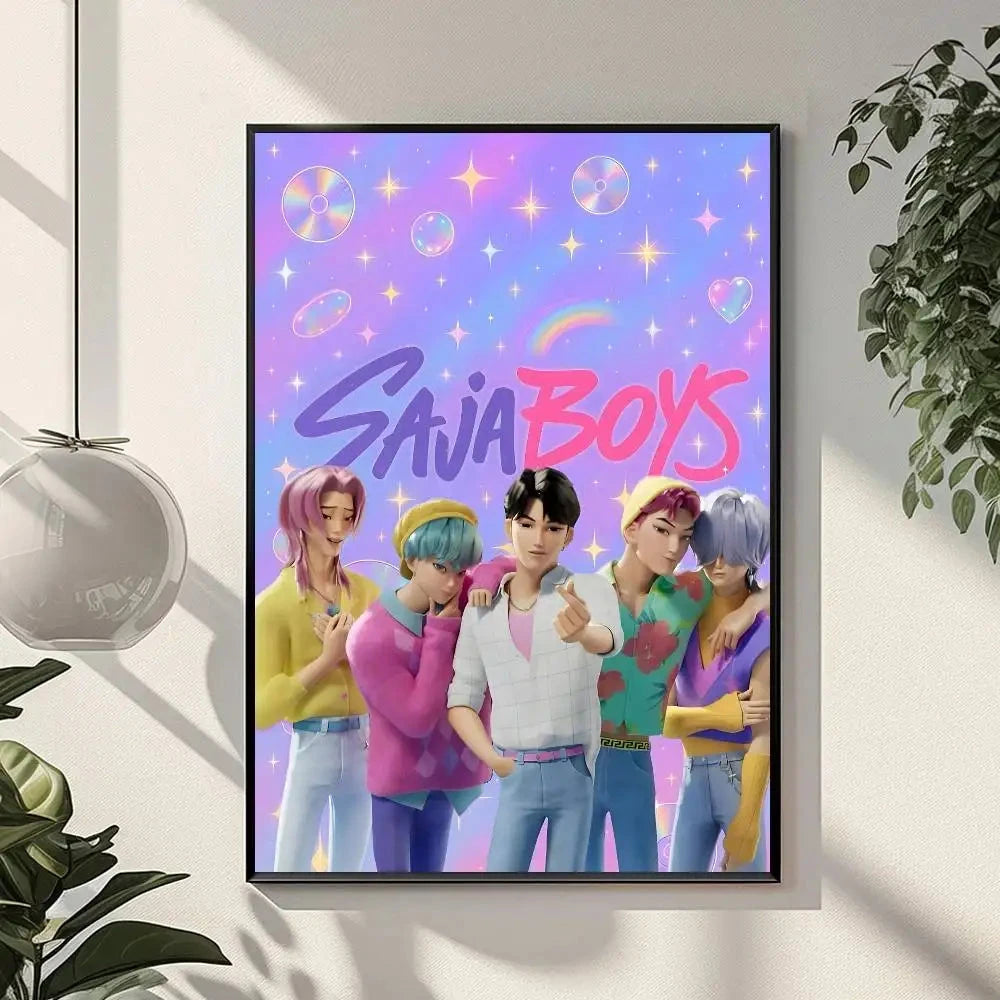 K-KPop D-Demon H-Hunters Sajaboy Poster Art With Prints Home bedroom living room decoration gift Shop1105148117 Store