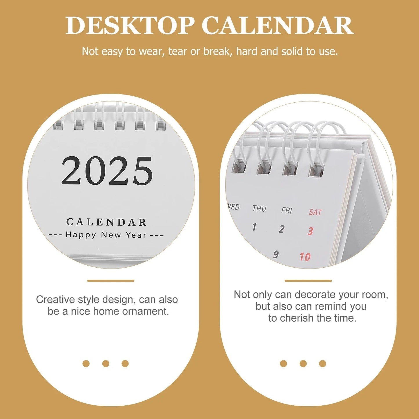 2025 Desktop Calendar Simple Notepad Daily Use Standing Calendar Household Calendar Decorative Monthly Calendar Home Supply Foxnovo Desk Accessories & Organizer Store