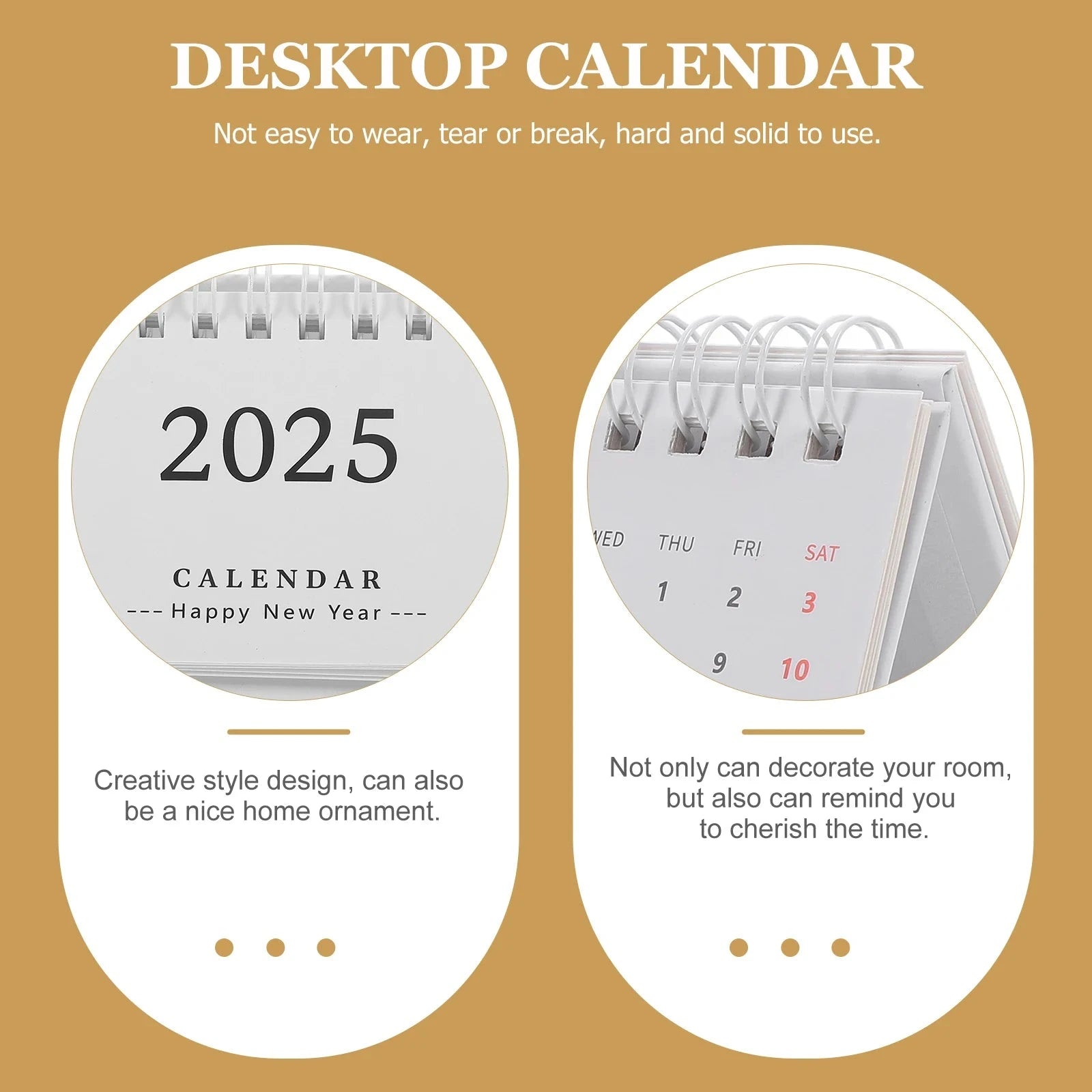 2025 Desktop Calendar Simple Notepad Daily Use Standing Calendar Household Calendar Decorative Monthly Calendar Home Supply Foxnovo Desk Accessories & Organizer Store