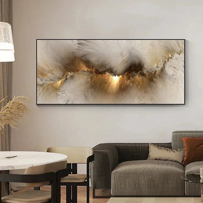 Grey Yellow Cloud Abstract Art Oil Painting Posters And Prints on Canvas Modern Art Independe Wall Picture For Living Room Decor HALFLEMART Posters Prints Painting Store