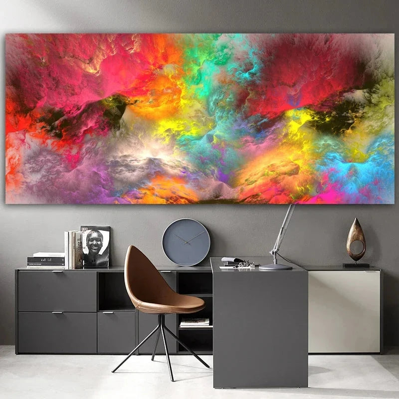 Grey Yellow Cloud Abstract Art Oil Painting Posters And Prints on Canvas Modern Art Independe Wall Picture For Living Room Decor HALFLEMART Posters Prints Painting Store