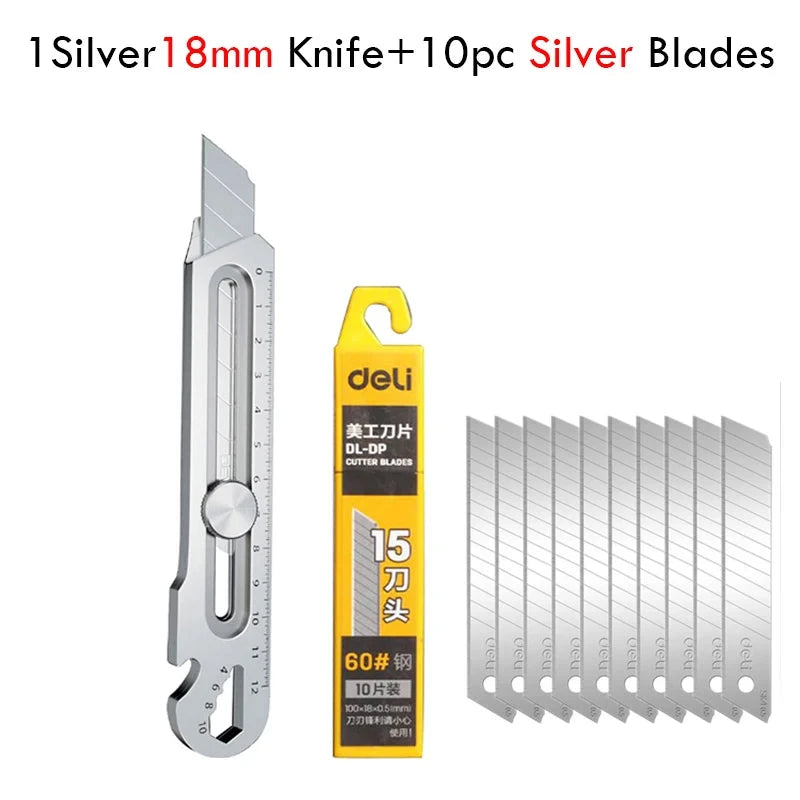 Multifunctional Utility Knife 6 in 1 Stainless Steel нож канцелярия Stationery All Purpose Cutter Bottle Tin Opener Screw Ruler Stationery Chase Store