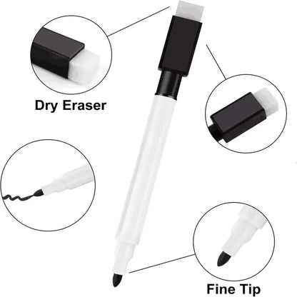 25Pcs Black Dry Erase Markers with Eraser Cap White Board Mini Dry erase Markers for Office School Supplies ANSTROUT Store