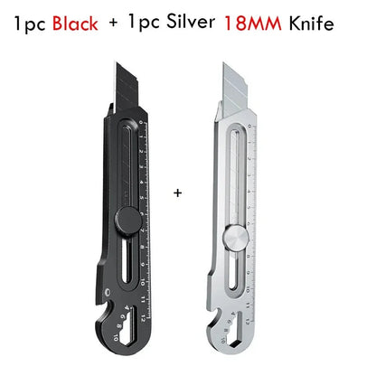 Multifunctional Utility Knife 6 in 1 Stainless Steel нож канцелярия Stationery All Purpose Cutter Bottle Tin Opener Screw Ruler Stationery Chase Store