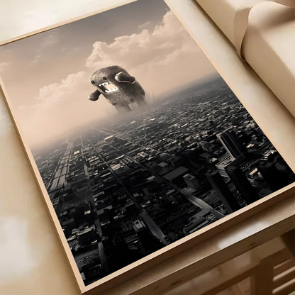 Cute Domo-Kun Classic Movie Poster HD Art Sticky Wall Waterproof Home Living Room Bedroom Bar Aesthetic Decoration YSQ Gift 02 Store