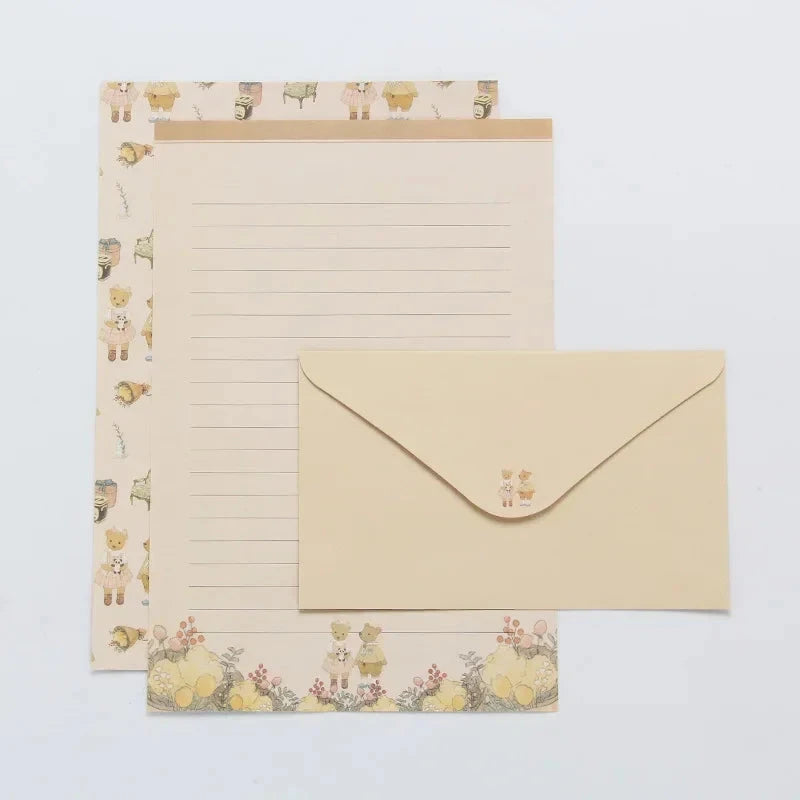 9pcs Cute Envelopes Set Kawaii Letter Pads DIY Postcard Wedding Invitation Card Paper Cover Korean Stationery Office Supplies Sun4rising Stationery Store