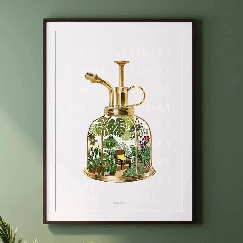 1pc Green Botanical Leaves Interior Art Print Houseplants Nature Indoors Canvas Wall Home Decor Calming Poster Foliage and Plant YOUR COZY HOME Store